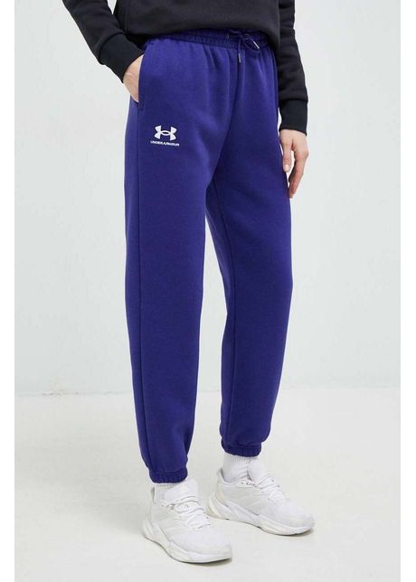 Under armour pantaloni de trening femei culoarea albastru marin neted
