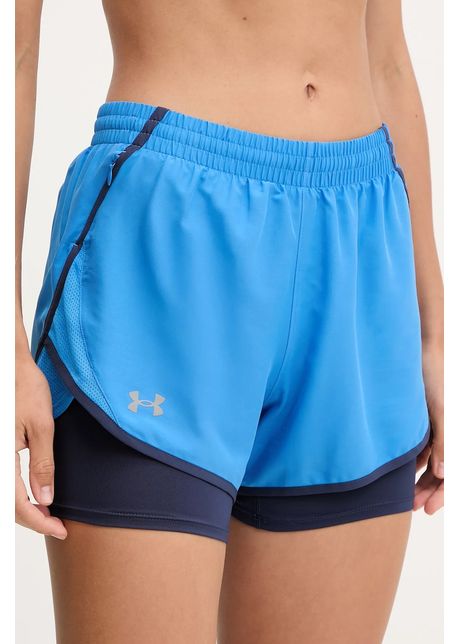 Under Armour pantaloni scurți de alergare Fly By culoarea bordo, uni, high waist