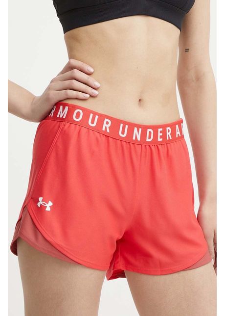 Under armour pantaloni scur i de antrenament play up 3 0 culoarea rosu cu imprimeu medium waist