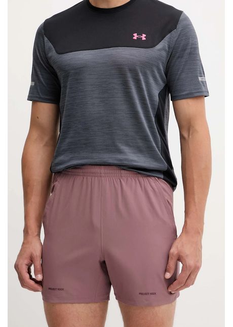Under Armour pantaloni scurți sport Project Rock culoarea maro, 6007178