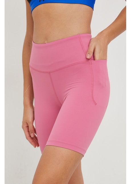 Under armour pantaloni scurti femei culoarea violet neted high waist