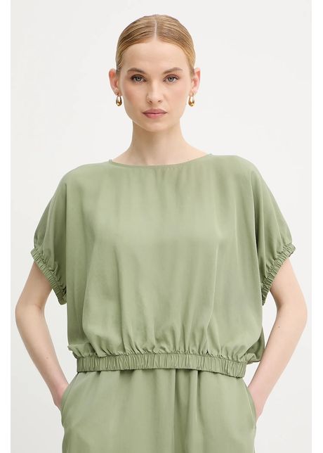 United colors of benetton bluz culoarea verde uni 5nphdq0c6