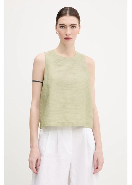 United colors of benetton bluz din amestec de in culoarea verde cu imprimeu 5ypvdq0bl