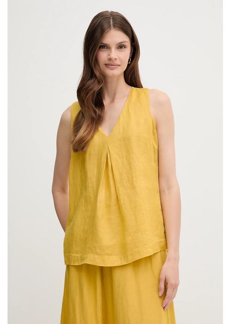 United colors of benetton bluz din in culoarea galben neted 5bmldq06w