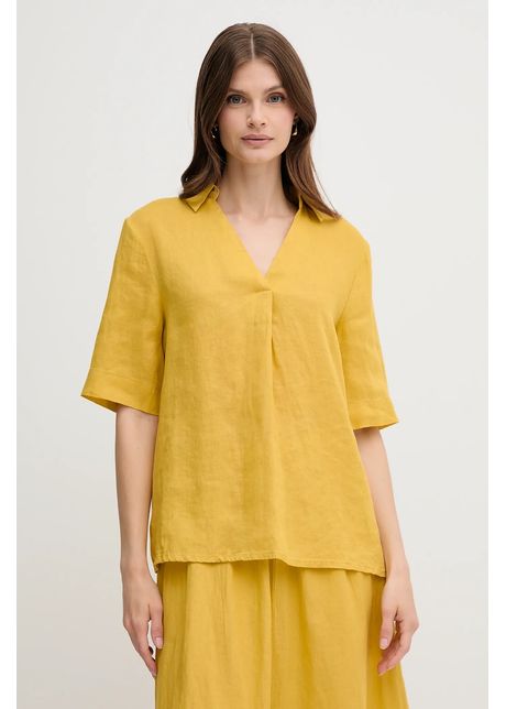 United colors of benetton bluz din in culoarea galben uni 5bmldq0b6