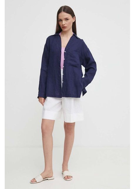 United colors of benetton camasa de in culoarea albastru marin cu guler clasic relaxed