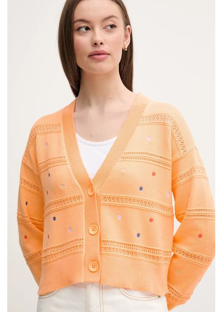 United colors of benetton cardigan din bumbac femei culoarea portocaliu 10c1e604w