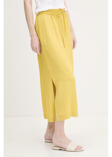United colors of benetton fust culoarea galben midi evazati 4nphd004s