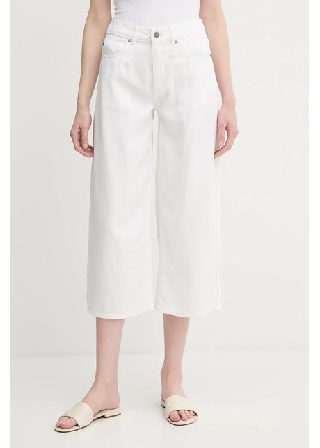 United colors of benetton pantaloni culoarea alb drept high waist 4leddf09p