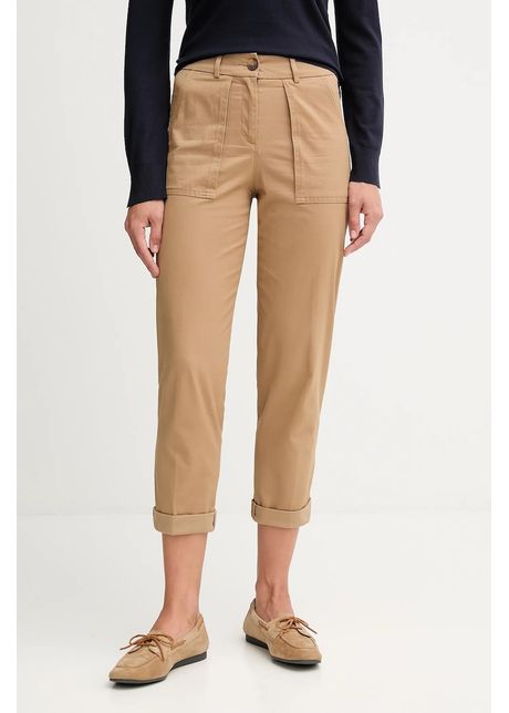 United Colors of Benetton pantaloni culoarea bej, drept, high waist, 4FRXDF08E