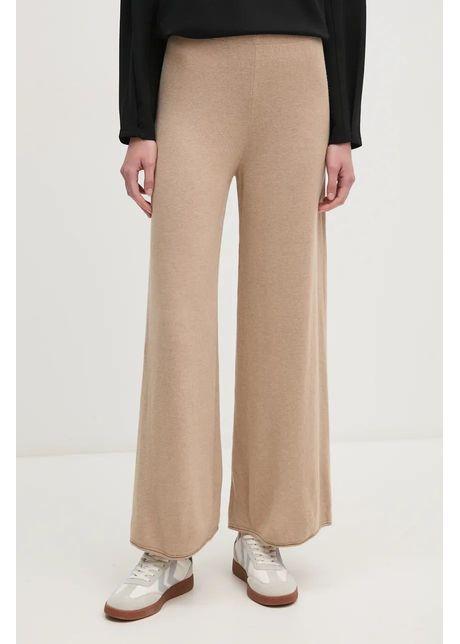 United colors of benetton pantaloni de trening cu amestec de l n culoarea bej
