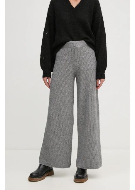 United colors of benetton pantaloni de trening cu amestec de l n culoarea gri melanj 126wdf00s
