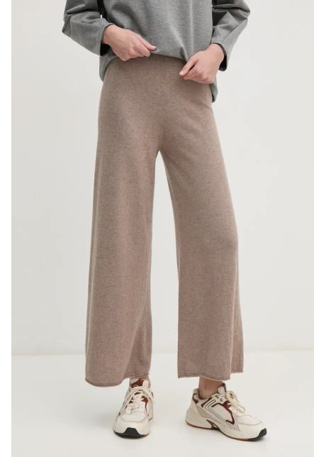 United colors of benetton pantaloni de trening cu amestec de l n culoarea maro