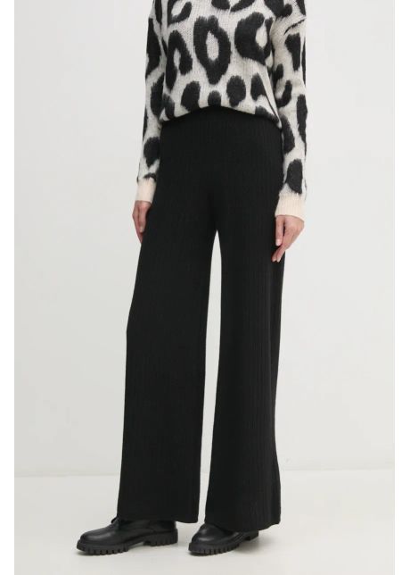 United colors of benetton pantaloni de trening cu amestec de l n culoarea negru melanj 126wdf00s