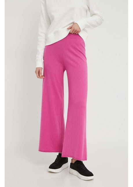 United colors of benetton pantaloni de trening cu amestec de l n culoarea roz neted