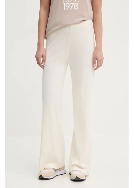 United colors of benetton pantaloni de trening din bumbac culoarea bej neted 10943f00r
