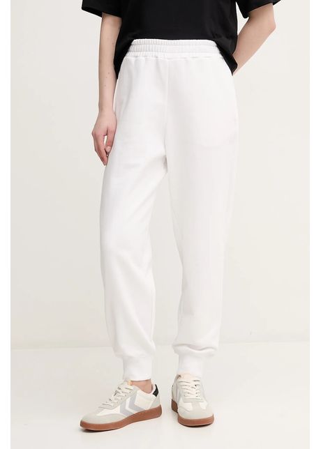 United colors of benetton pantaloni de trening din bumbac femei culoarea alb neted 3unidf01a