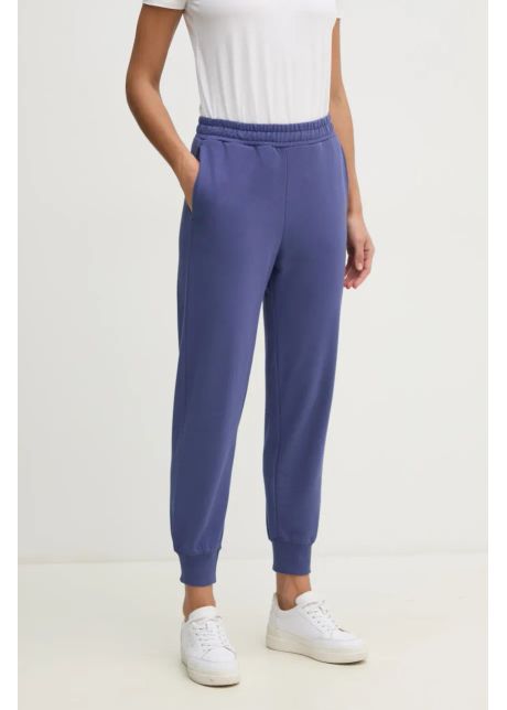 United colors of benetton pantaloni de trening din bumbac femei culoarea albastru marin neted 3unidf01a