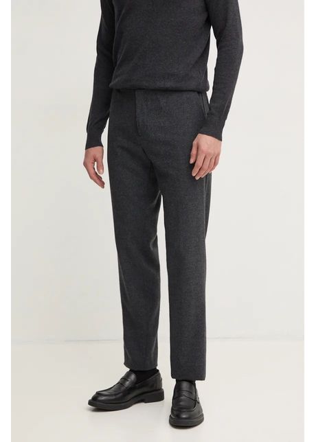 United colors of benetton pantaloni din lana culoarea gri mulata 4nuxuf053