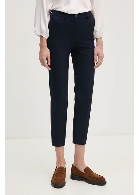 United colors of benetton pantaloni femei culoarea albastru marin drept high waist 4l4h557r4