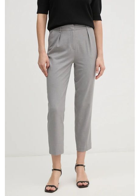 United colors of benetton pantaloni femei culoarea gri fason tigareta high waist 4962df075