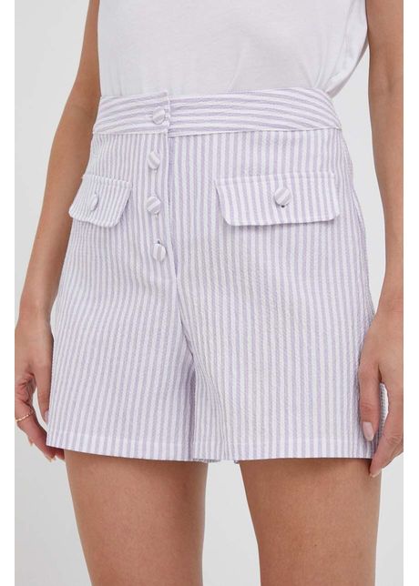 United colors of benetton pantaloni scurti femei culoarea violet modelator high waist