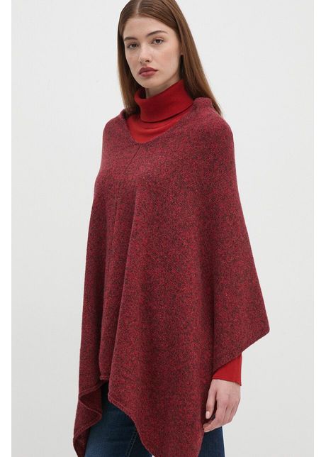United colors of benetton poncho de lana culoarea rosu 103mdu004