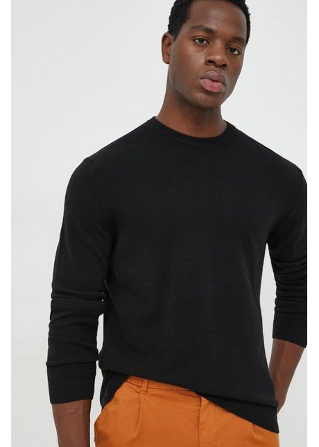 United colors of benetton pulover de lana barbati culoarea negru light