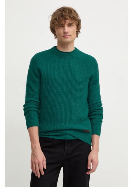 United colors of benetton pulover de lana barbati culoarea verde 1344u108h