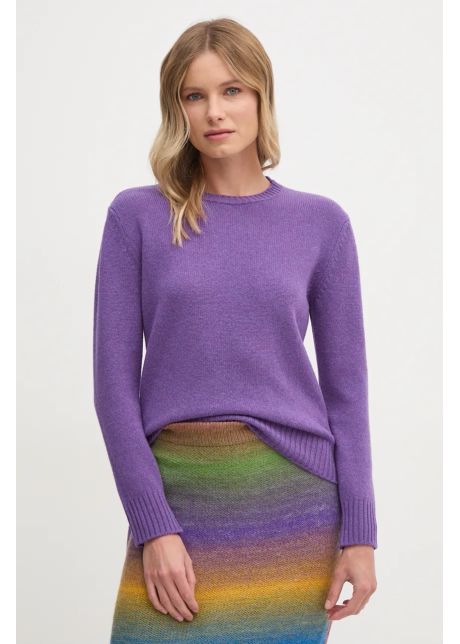 United colors of benetton pulover de lana femei culoarea gri light