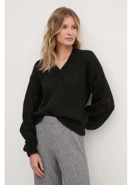 United colors of benetton pulover din amestec de lana femei culoarea negru c lduros 1442d4024