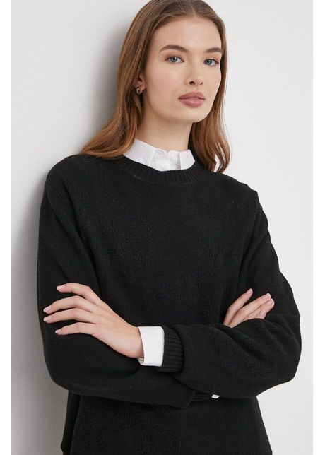 United colors of benetton pulover din amestec de lana femei culoarea negru light