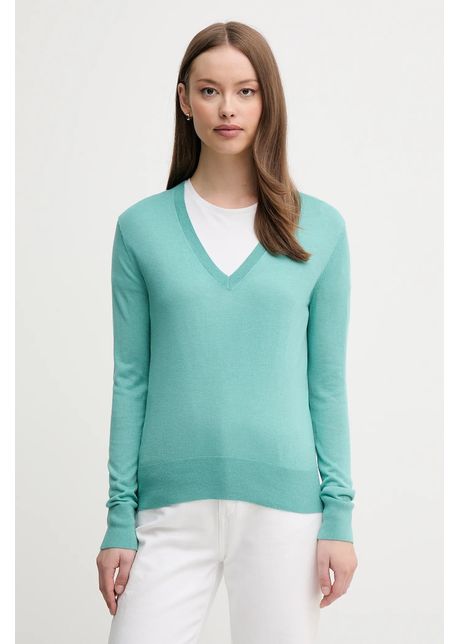 United colors of benetton pulover din amestec de m tase culoarea turcoaz light 1zred402l