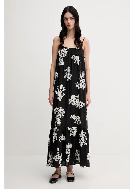 United colors of benetton rochie culoarea negru maxi evaza i 4vet5v02d