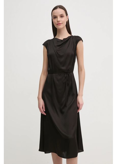 United colors of benetton rochie culoarea negru midi evazat 4fwvdv0ab