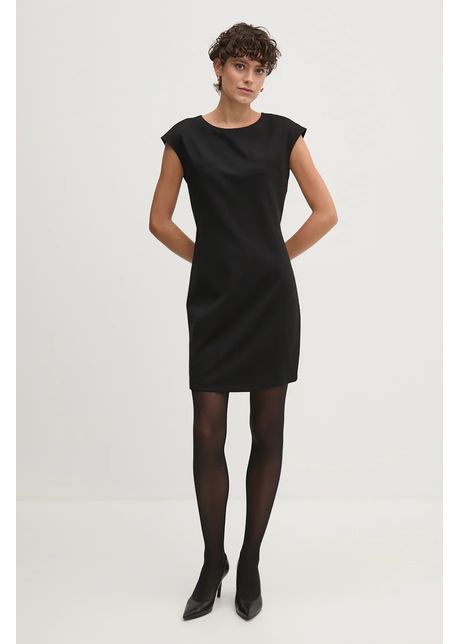 United colors of benetton rochie culoarea negru mini dreapt 47ckdv0a2