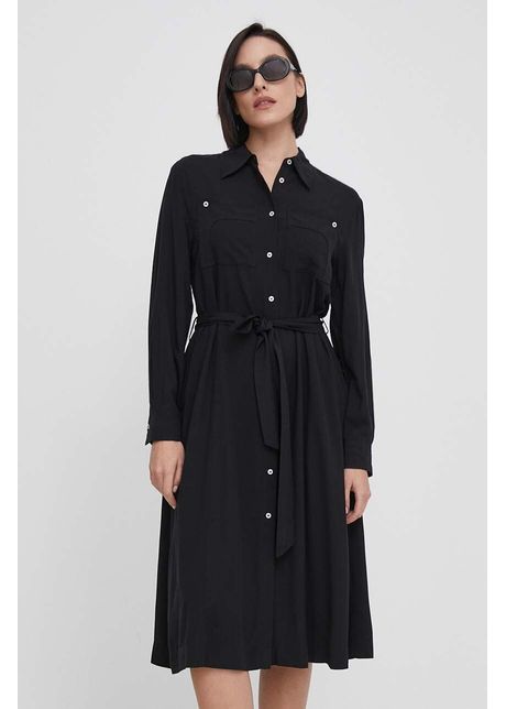 United colors of benetton rochie culoarea negru mini drept