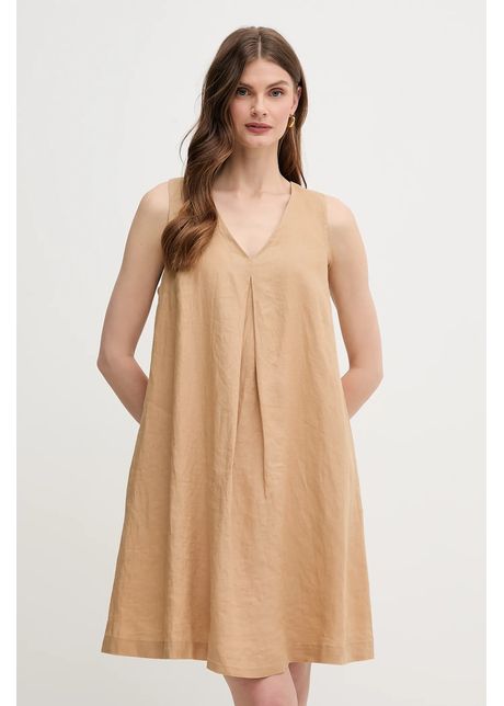 United colors of benetton rochie din in culoarea bej mini evazat 4aghdv0ax
