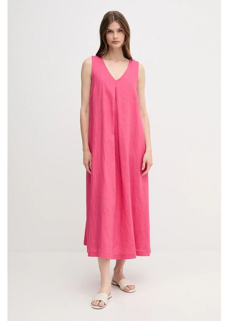 United colors of benetton rochie din in culoarea roz maxi evazat
