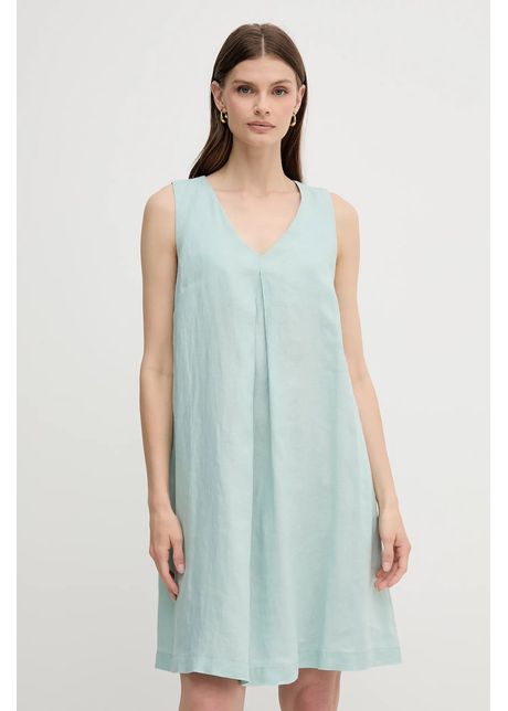 United colors of benetton rochie din in culoarea turcoaz mini evazat 4aghdv0ax