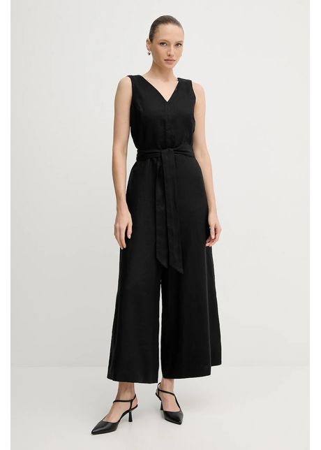 United colors of benetton salopet din in culoarea negru cu decolteu in v 4aghdt00e