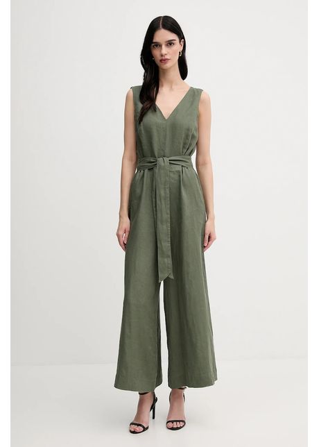 United colors of benetton salopet din in culoarea verde cu decolteu in v 4aghdt00e