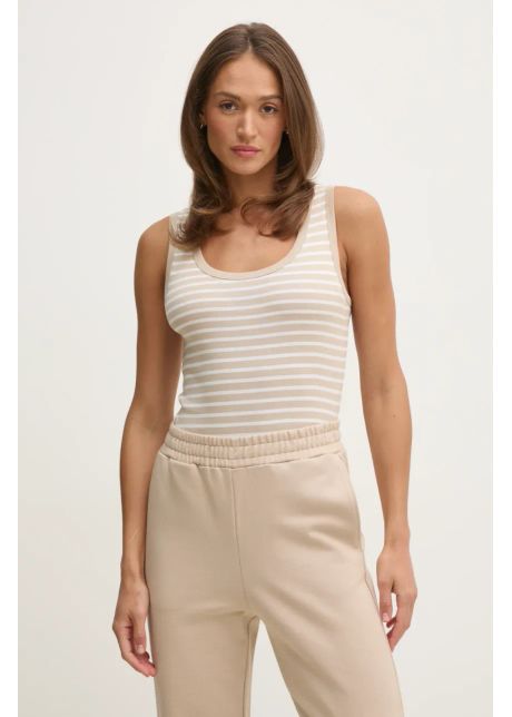 United colors of benetton top din bumbac culoarea bej 30ysdh010