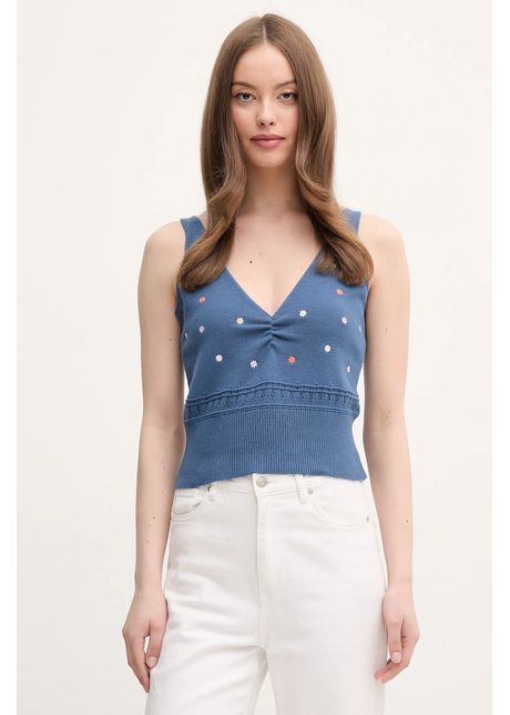 United colors of benetton top din bumbac culoarea bleumarin 10c1eh01a