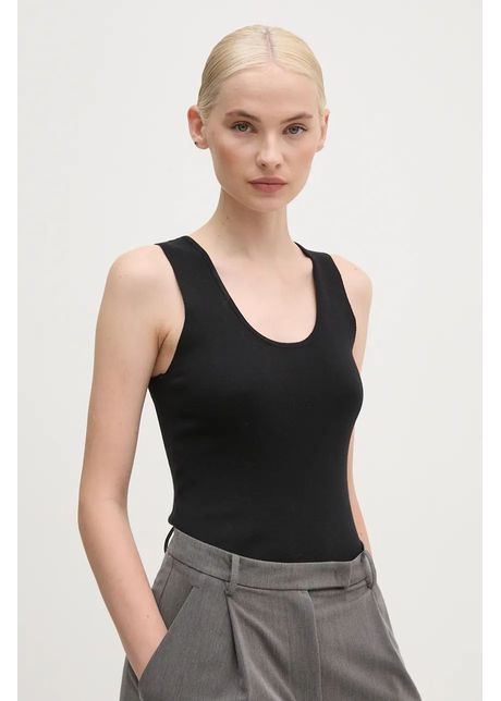 United colors of benetton top din bumbac culoarea negru 10943h00b