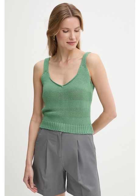 United colors of benetton top din bumbac culoarea verde 1898dh018