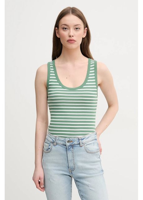 United colors of benetton top din bumbac culoarea verde 30ysdh010