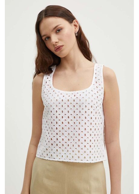 United colors of benetton top femei culoarea alb