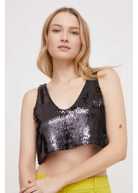 United colors of benetton top femei culoarea negru
