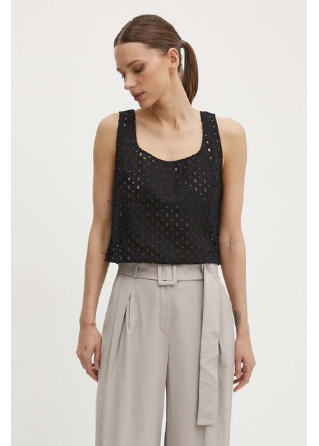 United colors of benetton top femei culoarea negru